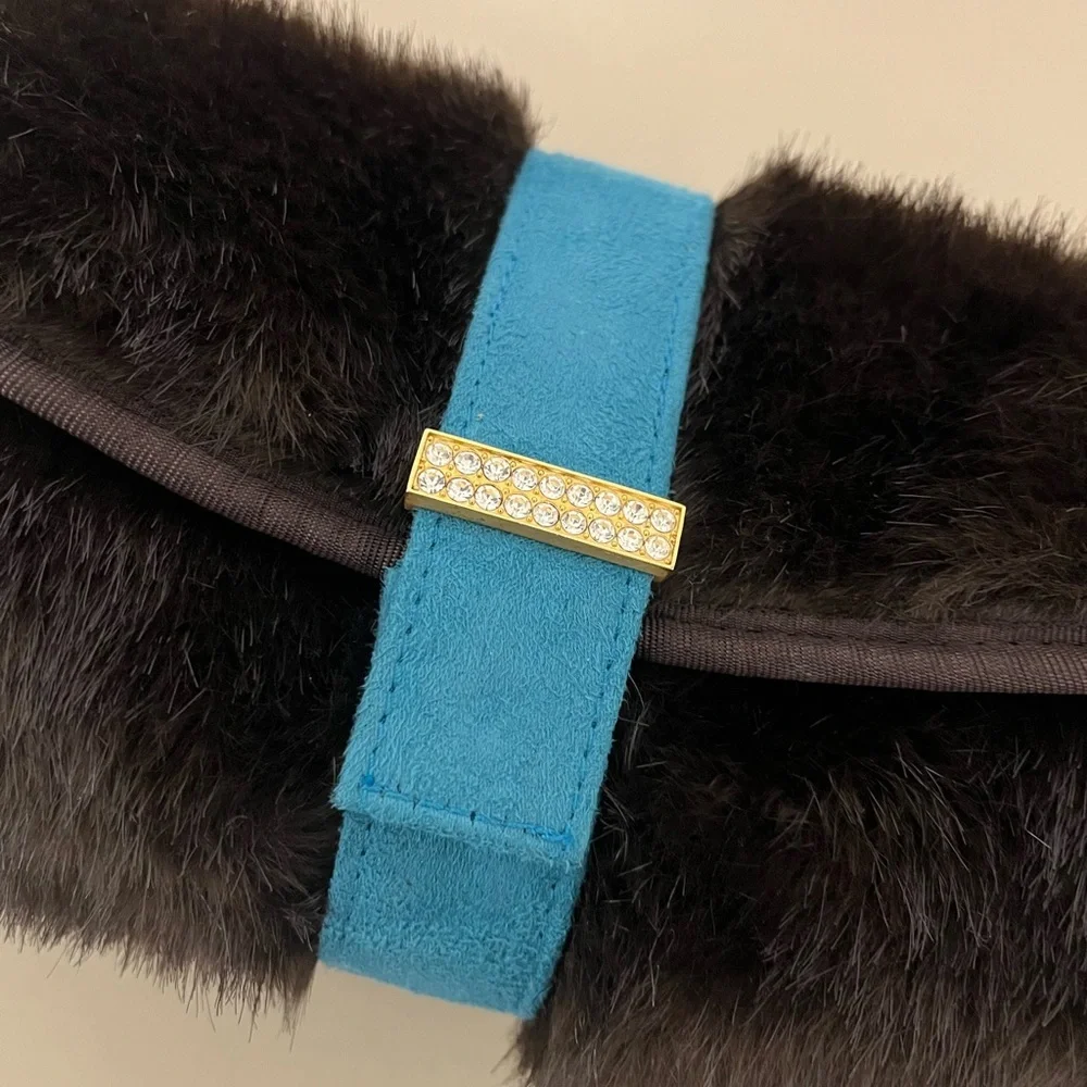 Stephanie Johnson Faux Fur Roll Up Cosmetic or Jewelry Bag